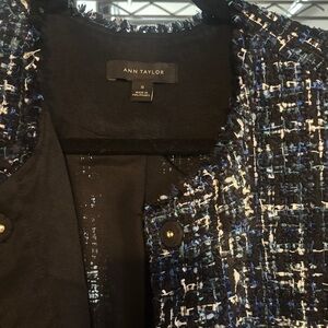 Ann Taylor Women's Black and Blue Textured Blazer
